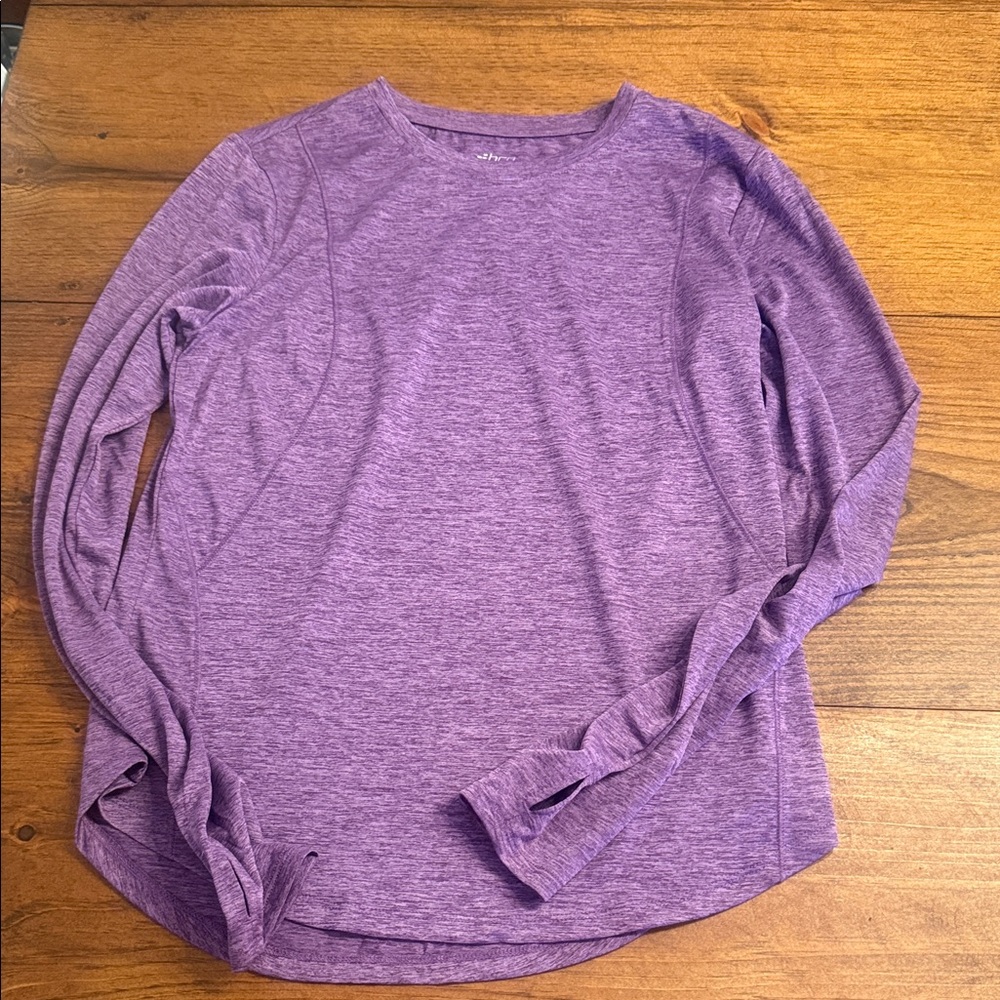 BCG Heathered Purple Long Sleeve Tee